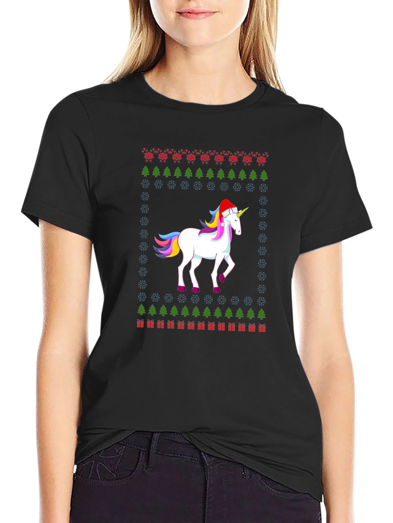 Festive Unicorn Christmas T-Shirt
