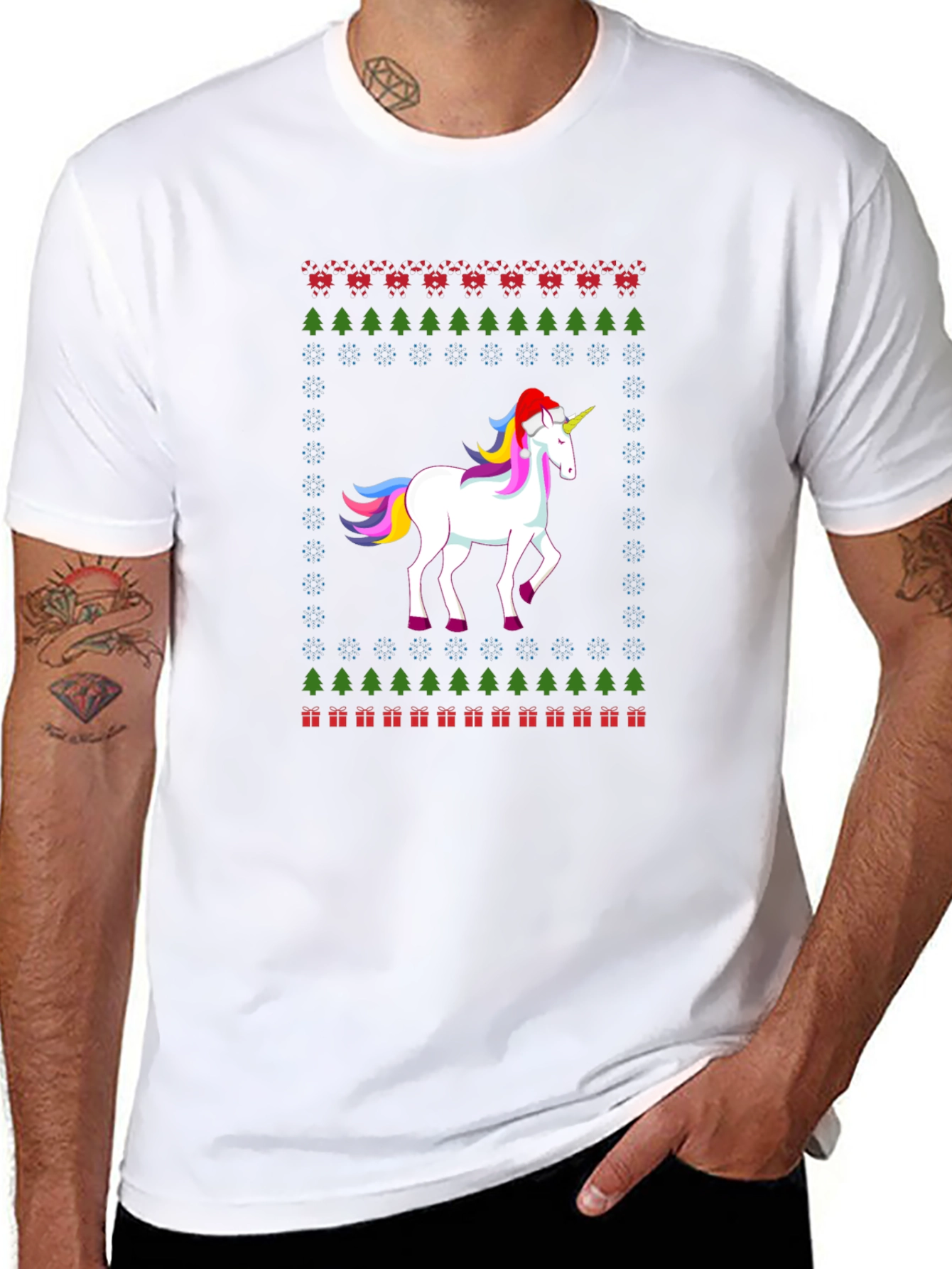 Festive Unicorn Christmas T-Shirt