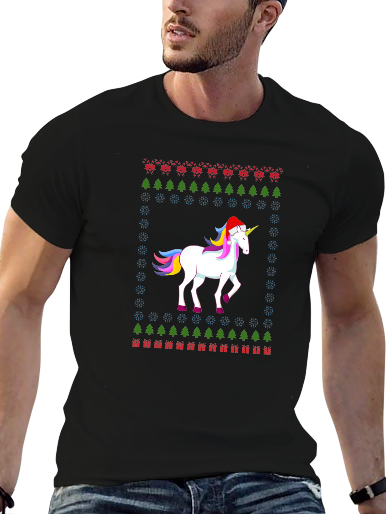 Festive Unicorn Christmas T-Shirt