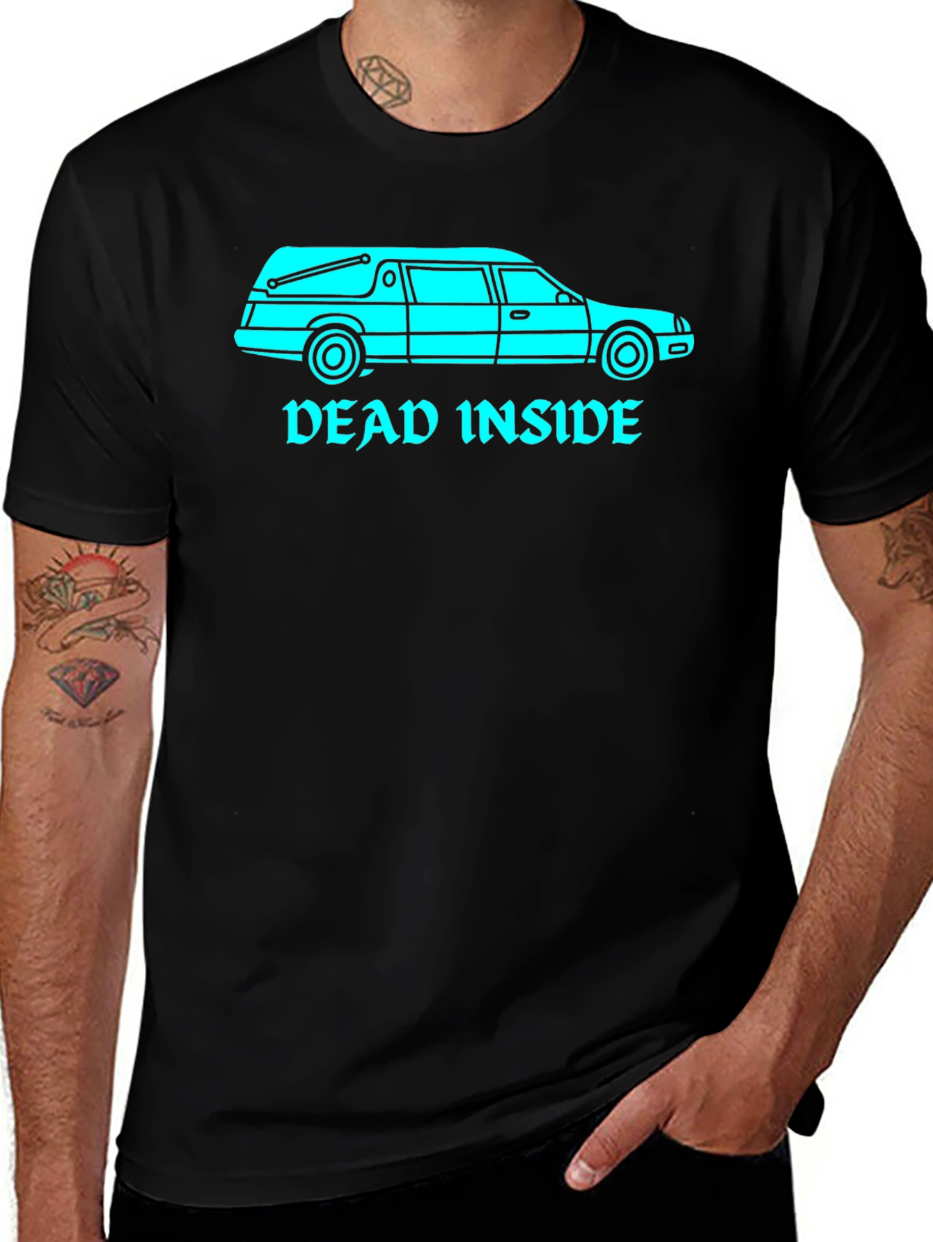Dead Inside Hearse Graphic T-Shirt - Black