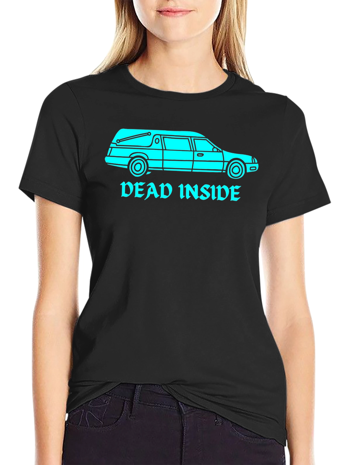 Dead Inside Hearse Graphic T-Shirt - Black