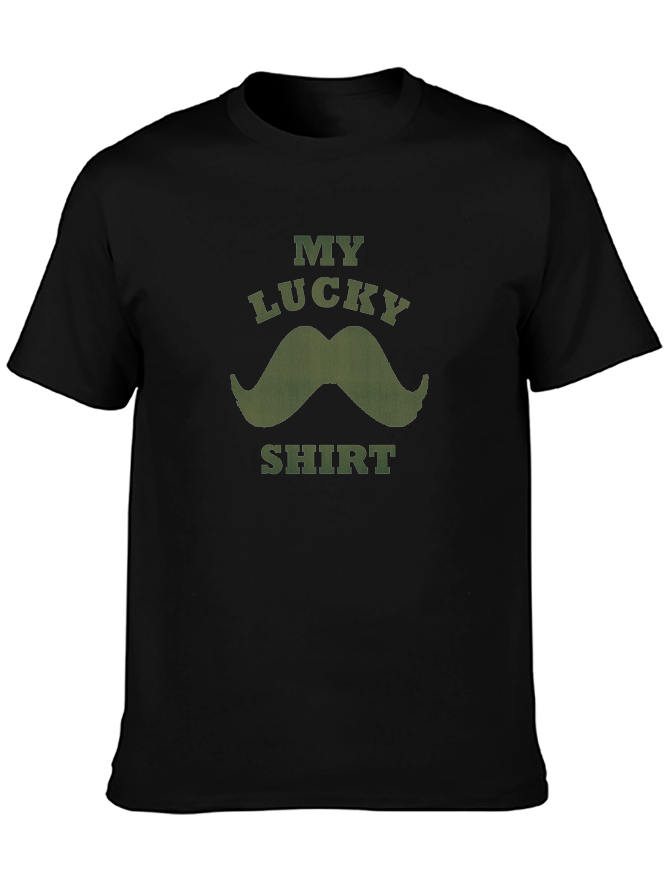 Lucky Mustache Graphic Tee - Mens Black T-Shirt