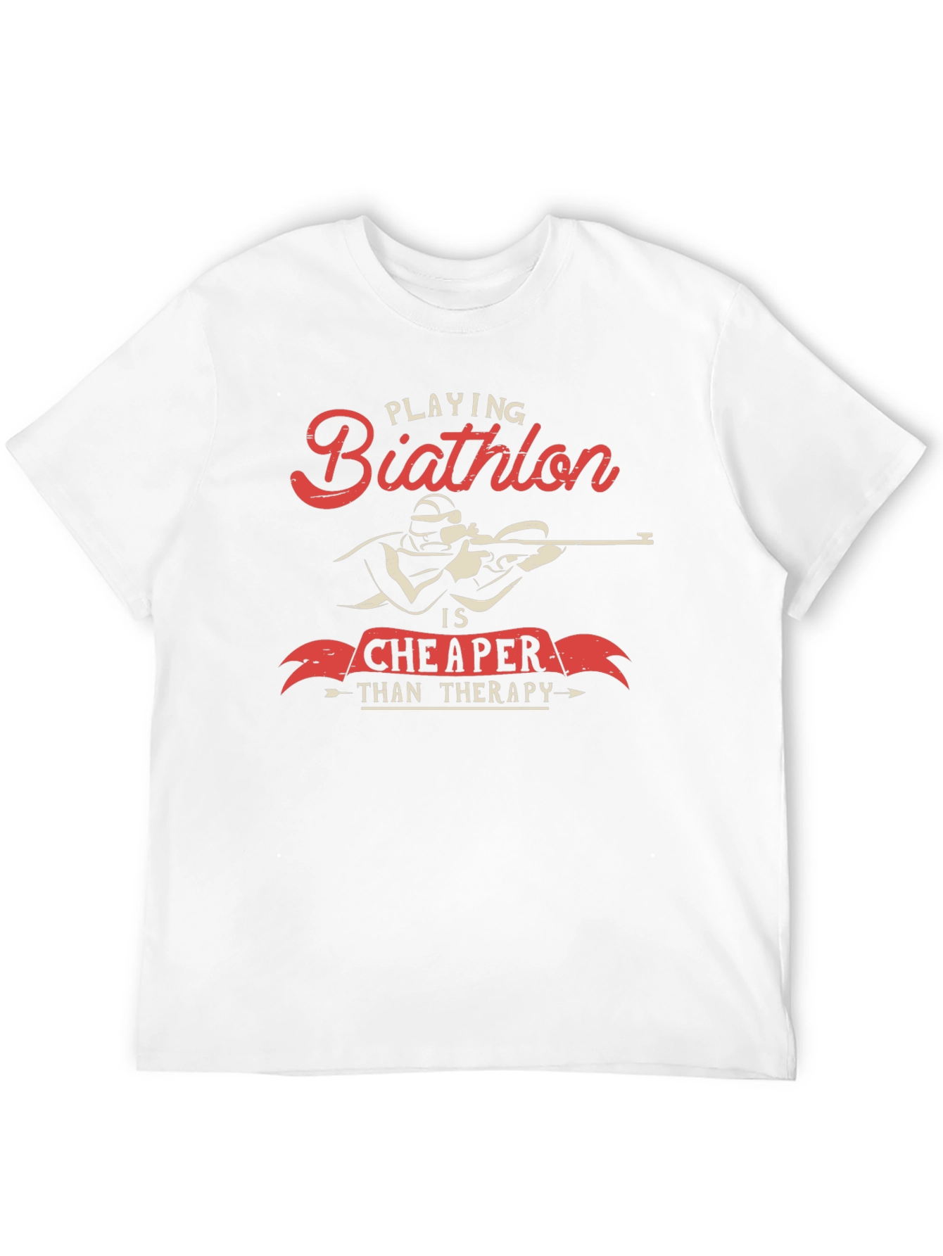 Biathlon Cheaper Than Therapy Graphic T-Shirt
