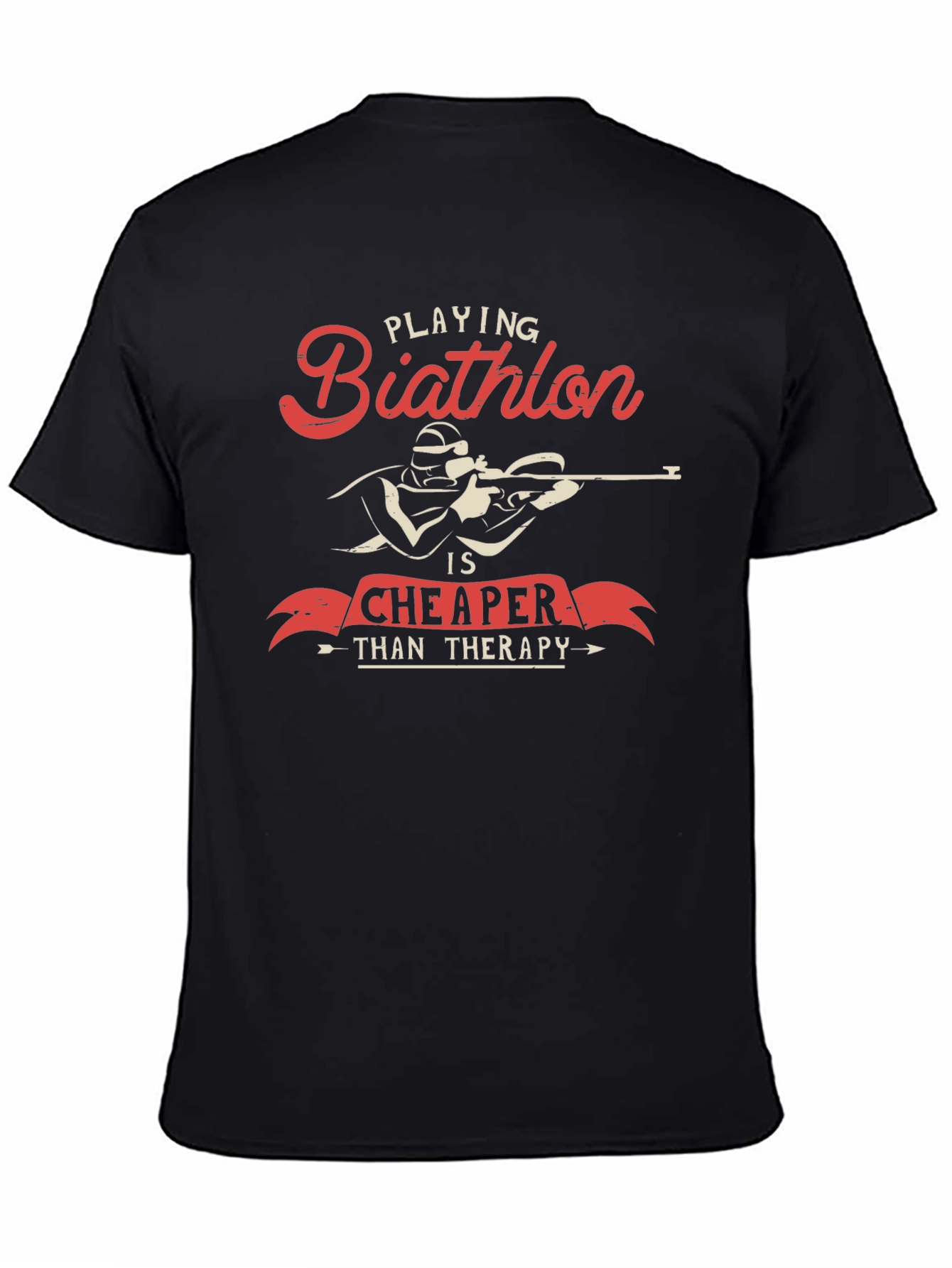 Biathlon Cheaper Than Therapy Graphic T-Shirt
