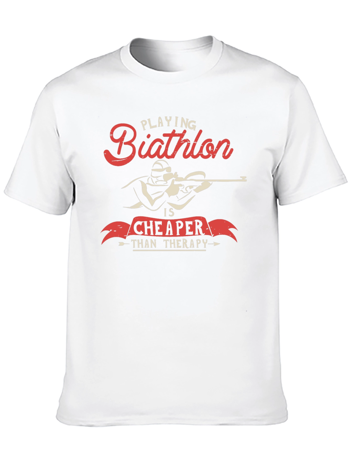 Biathlon Cheaper Than Therapy Graphic T-Shirt