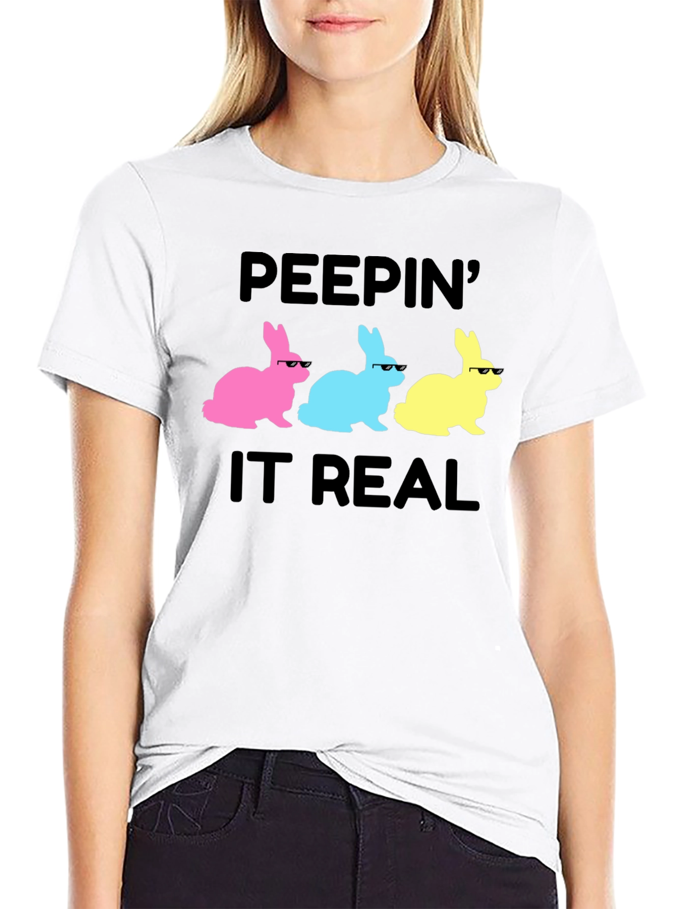Peepin It Real Easter Bunny T-Shirt
