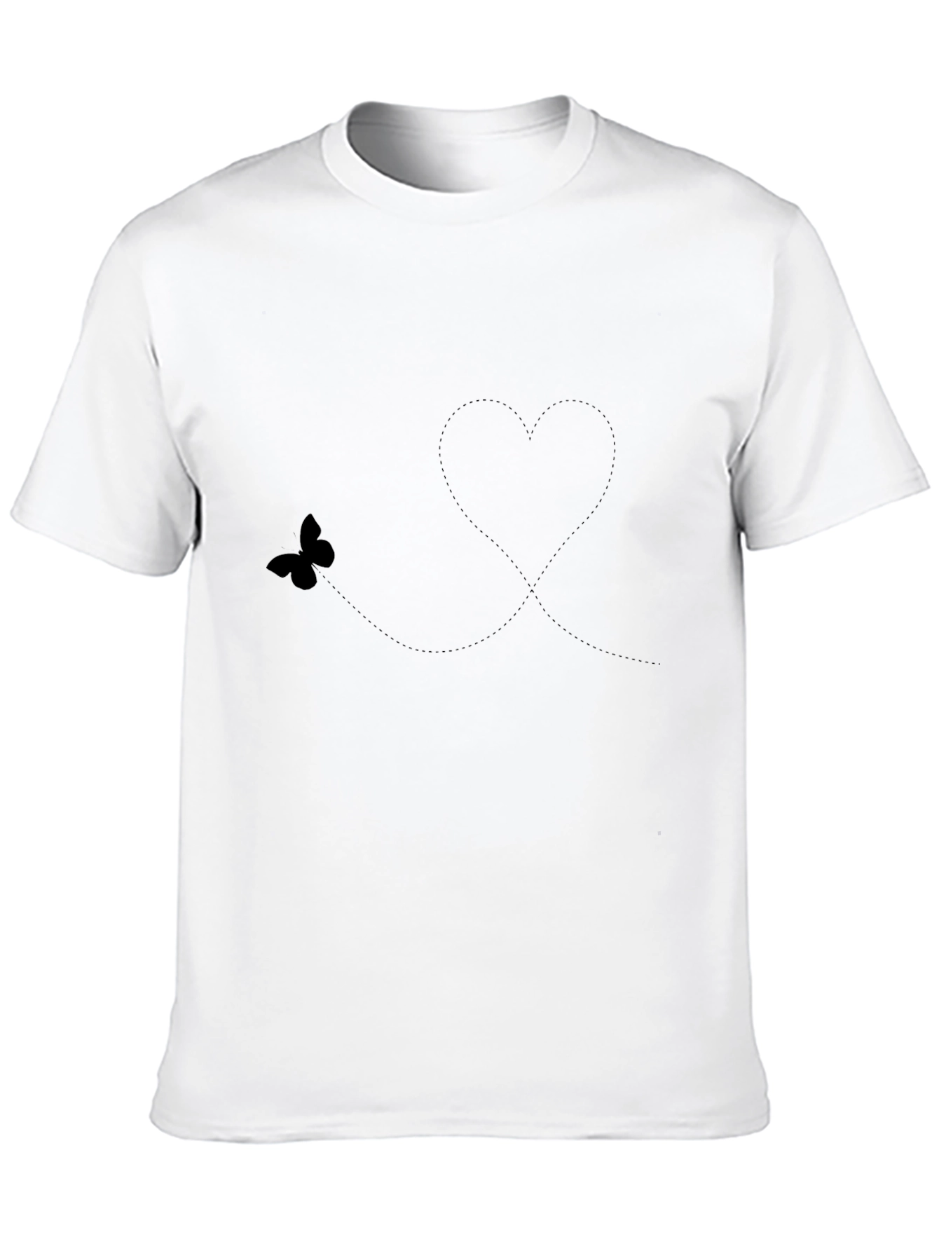 Butterfly Heart Graphic Black T-Shirt