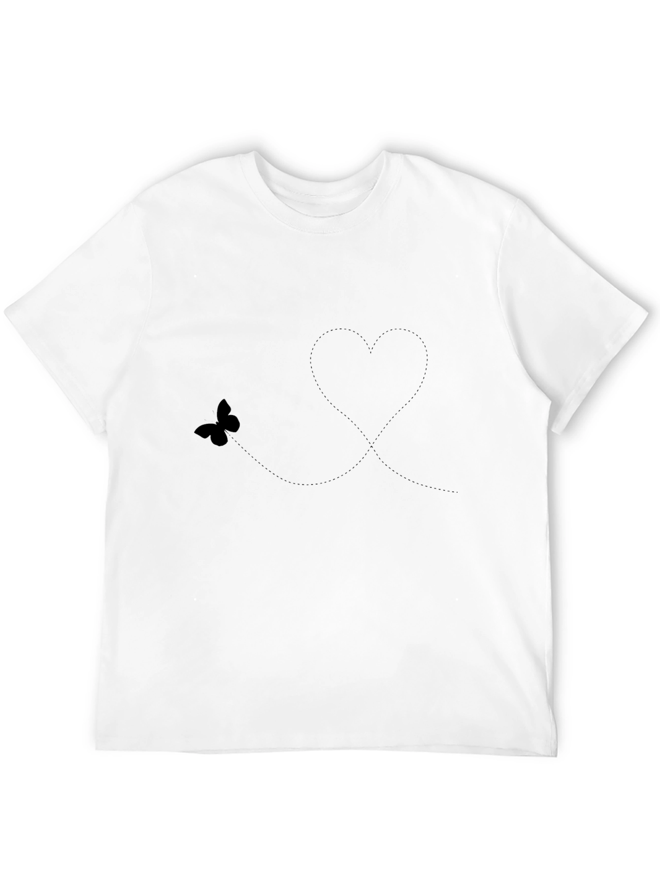 Butterfly Heart Graphic Black T-Shirt