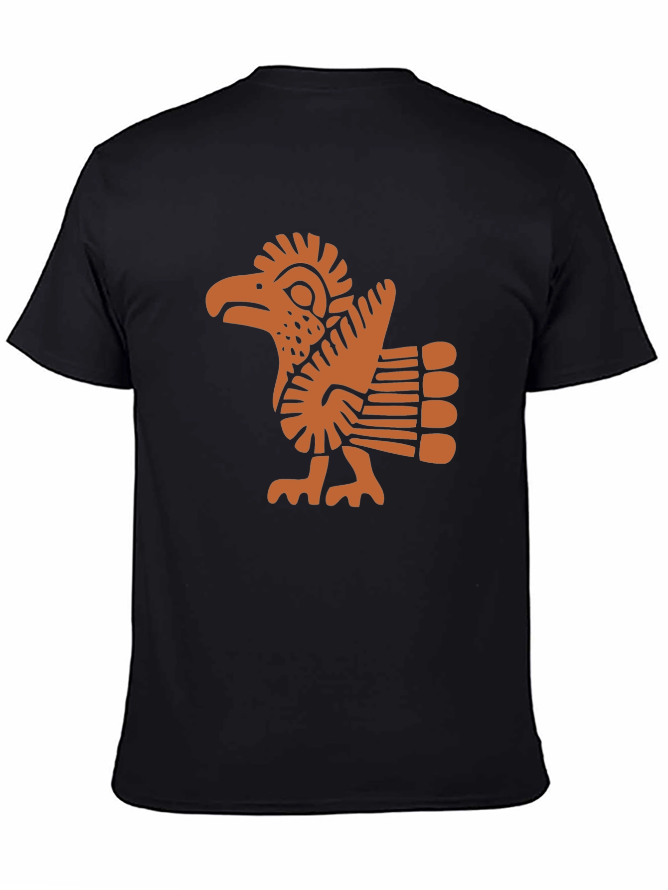 Aztec Eagle Graphic Tee - Black Cotton Blend
