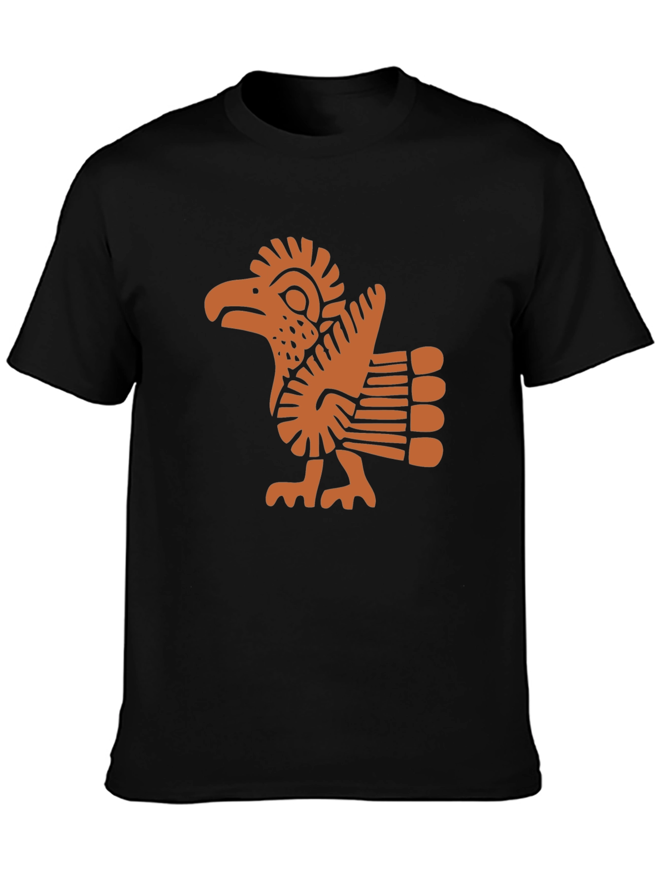 Aztec Eagle Graphic Tee - Black Cotton Blend