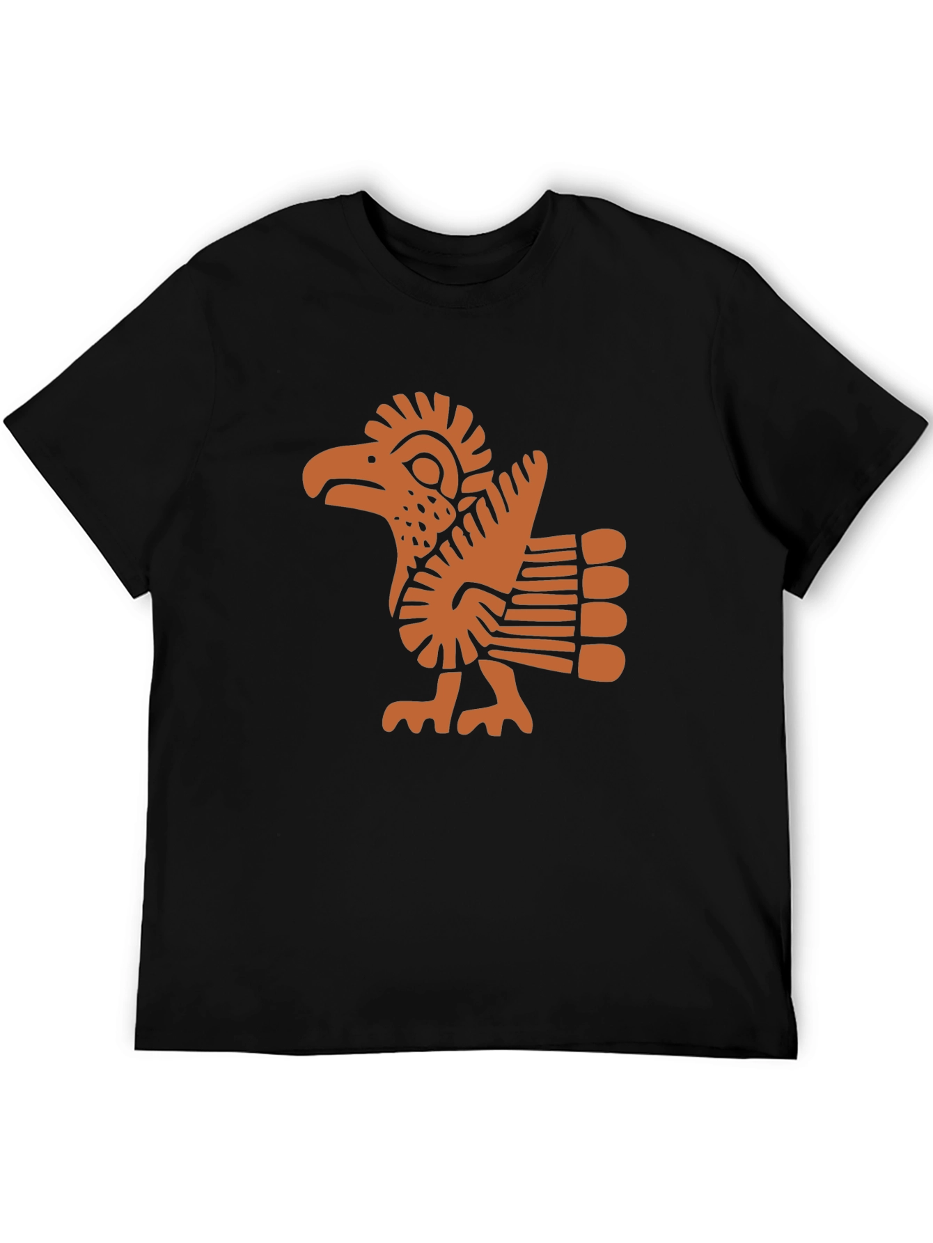 Aztec Eagle Graphic Tee - Black Cotton Blend