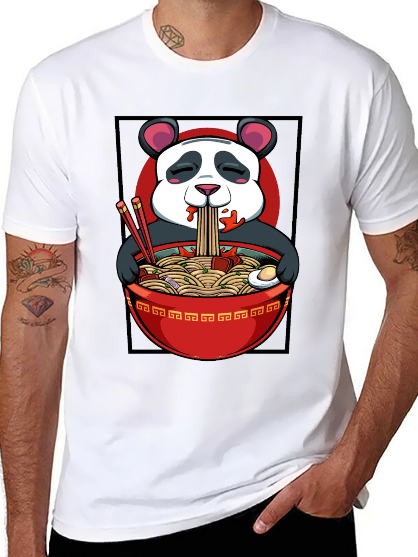 Panda Ramen T-Shirt - Cartoon Comfort Food Style