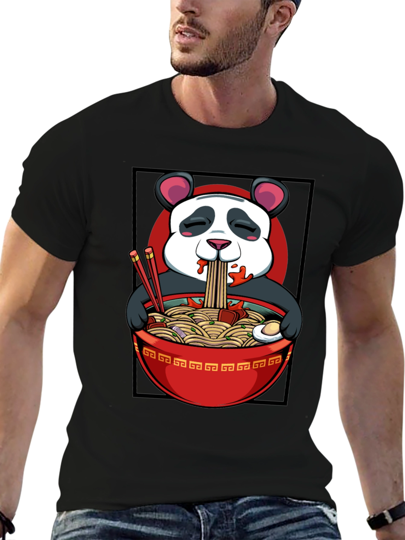 Panda Ramen T-Shirt - Cartoon Comfort Food Style