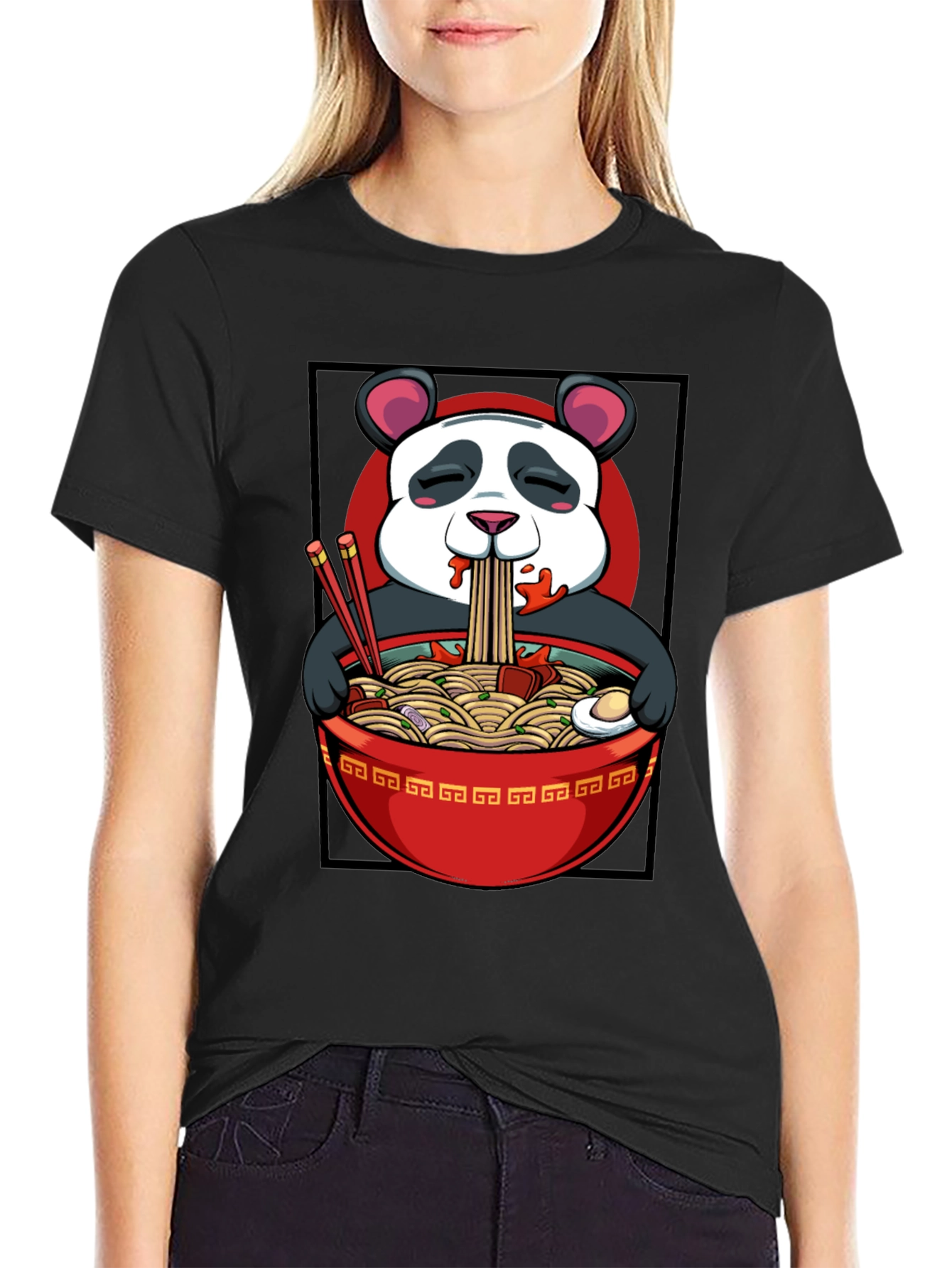 Panda Ramen T-Shirt - Cartoon Comfort Food Style
