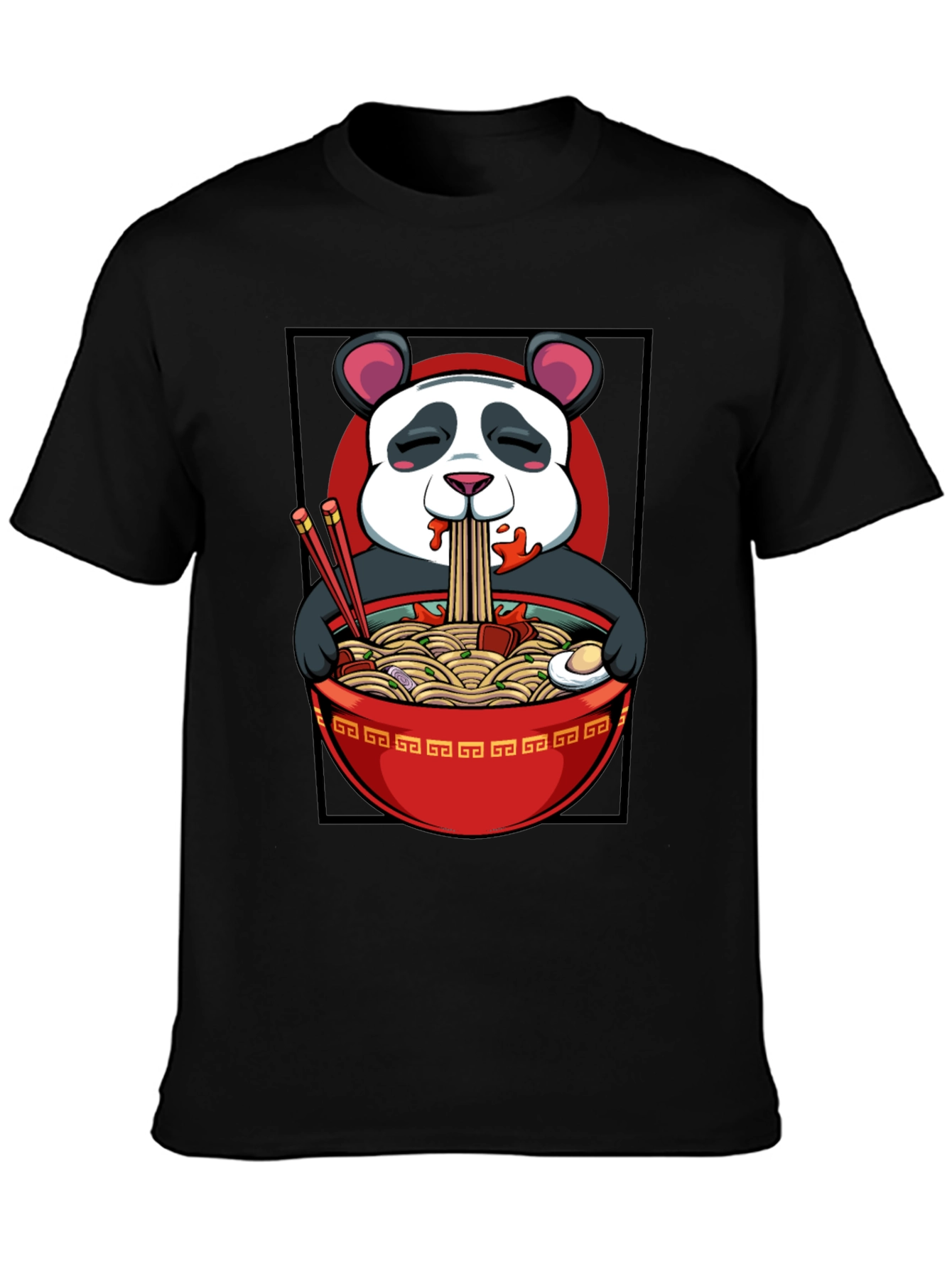 Panda Ramen T-Shirt - Cartoon Comfort Food Style
