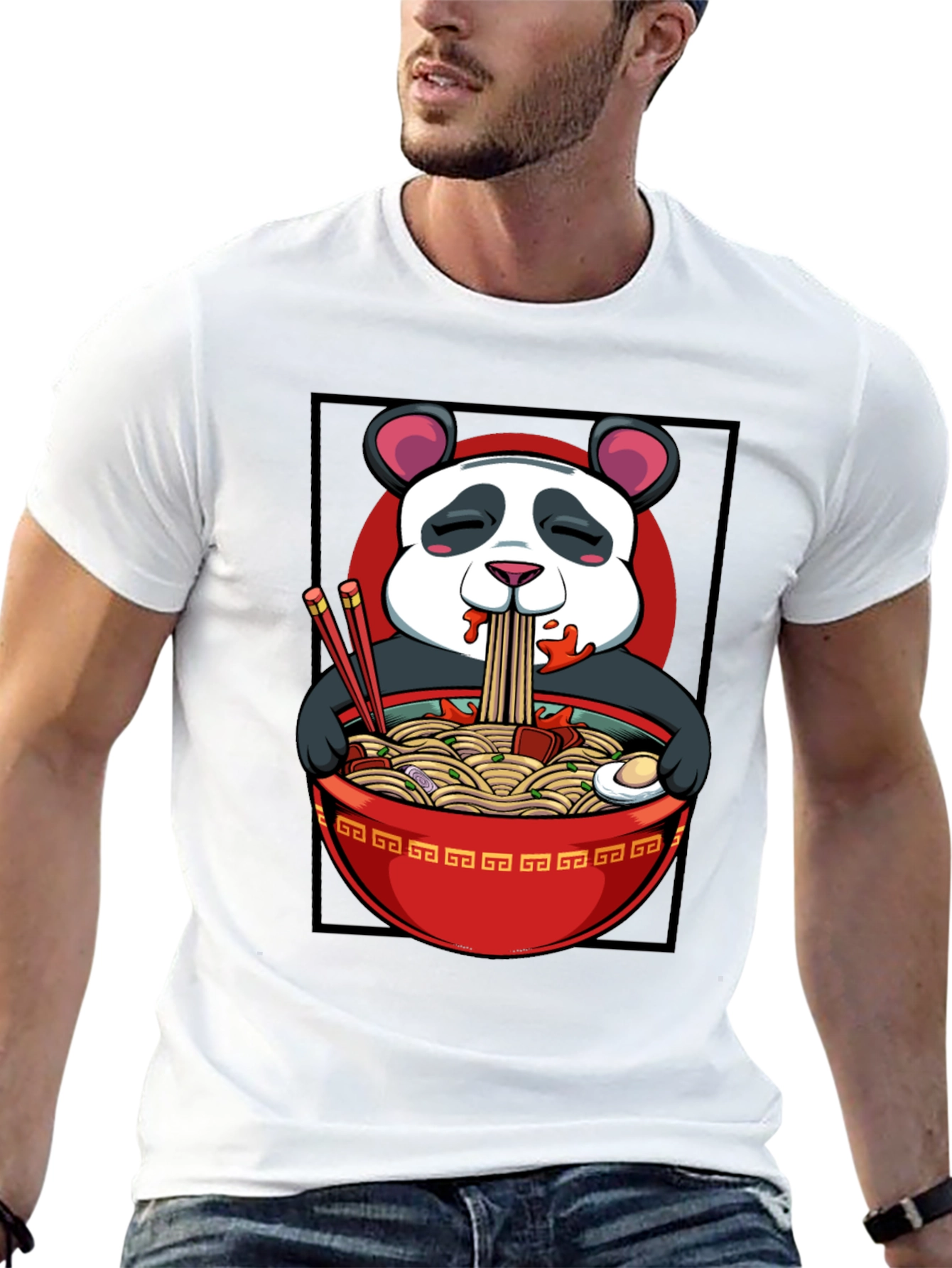 Panda Ramen T-Shirt - Cartoon Comfort Food Style