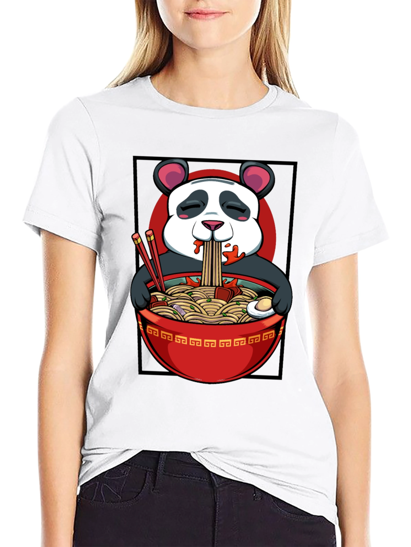 Panda Ramen T-Shirt - Cartoon Comfort Food Style