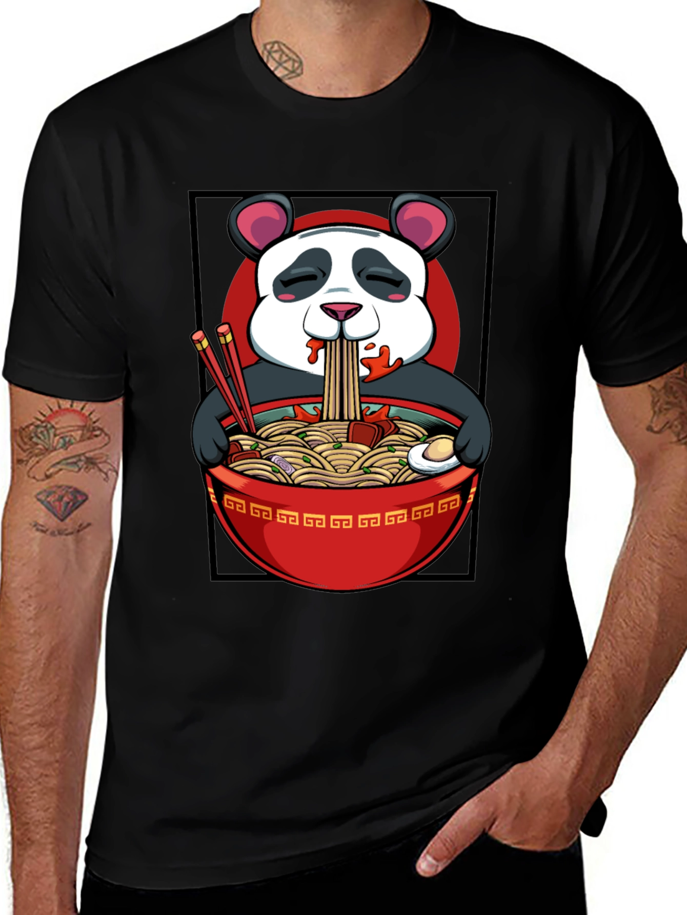 Panda Ramen T-Shirt - Cartoon Comfort Food Style