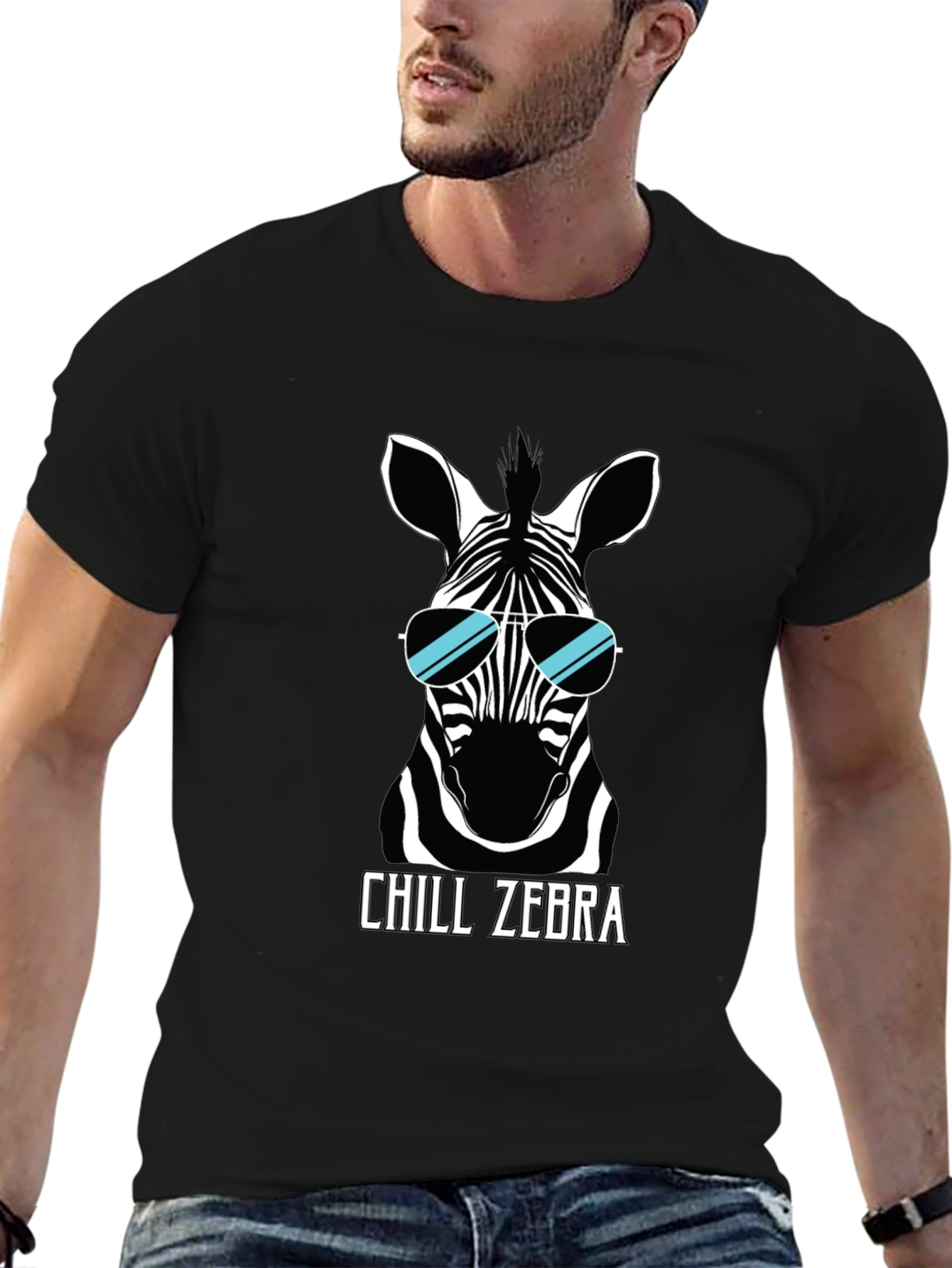 Chill Zebra Graphic Tee - Black T-Shirt
