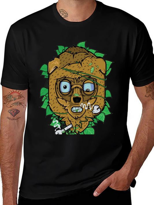 Cartoon Dog with Bone T-Shirt - Unique Graphic Tee