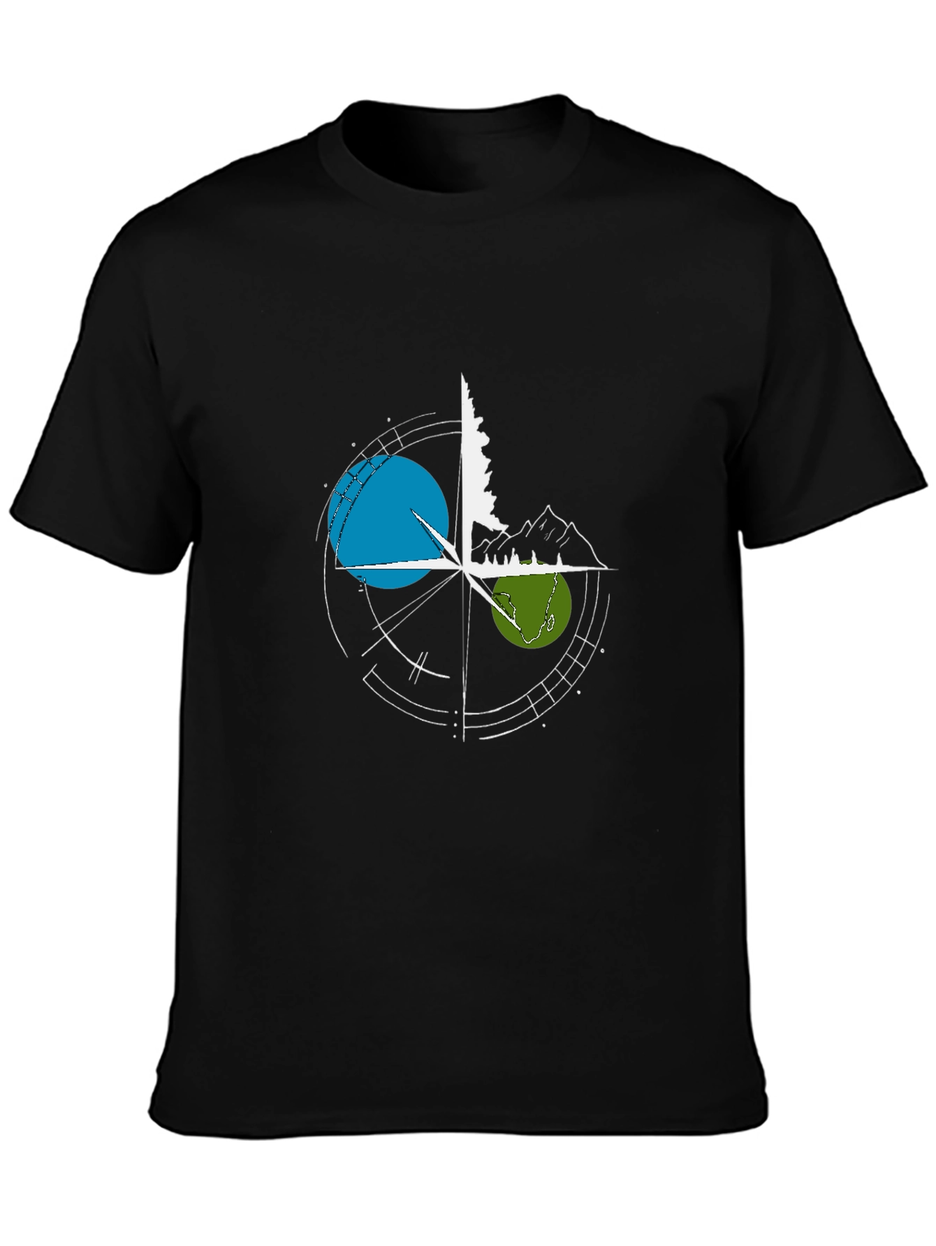 Nature Compass Graphic T-Shirt - Black