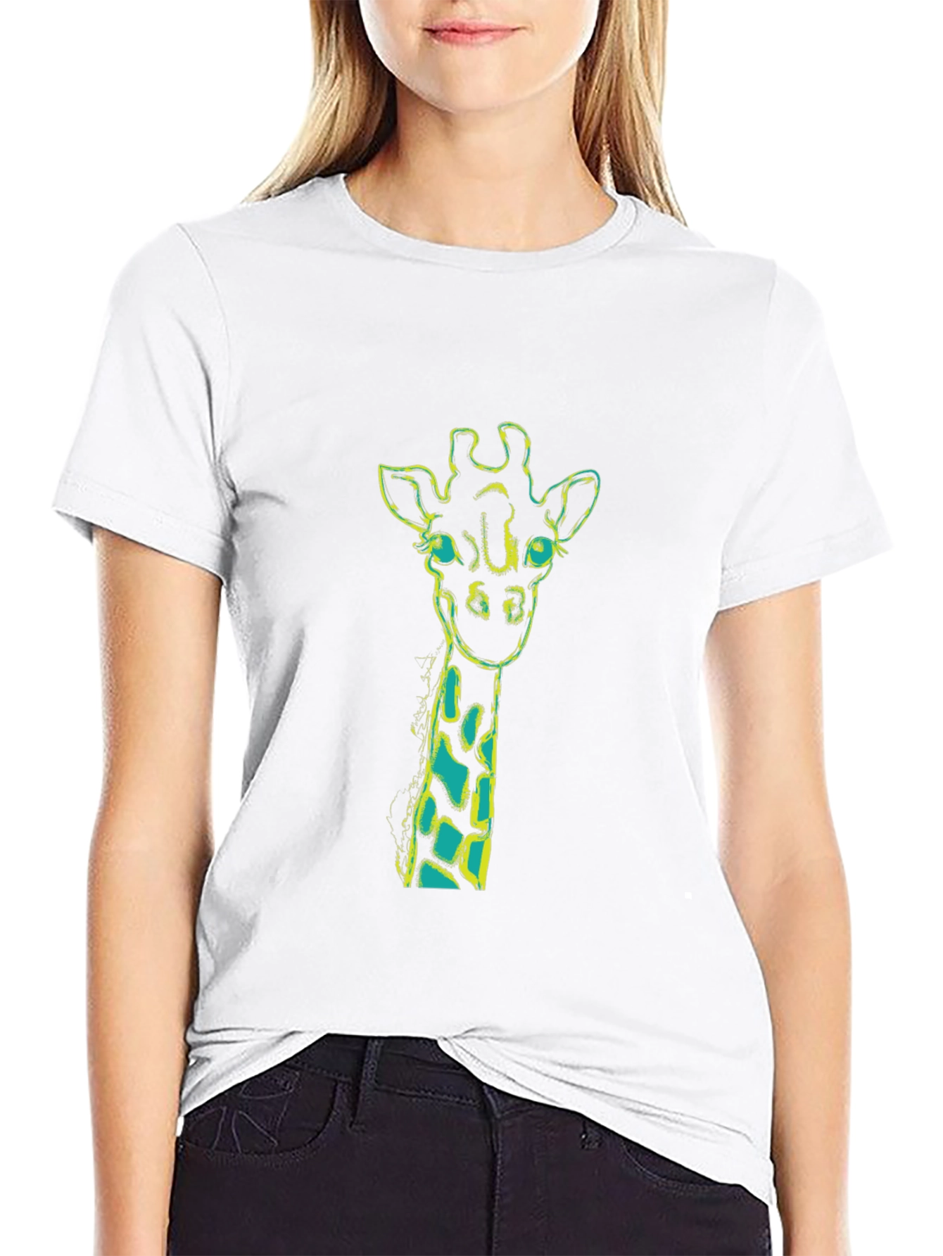 Giraffe Graphic Tee - Mens Black T-Shirt