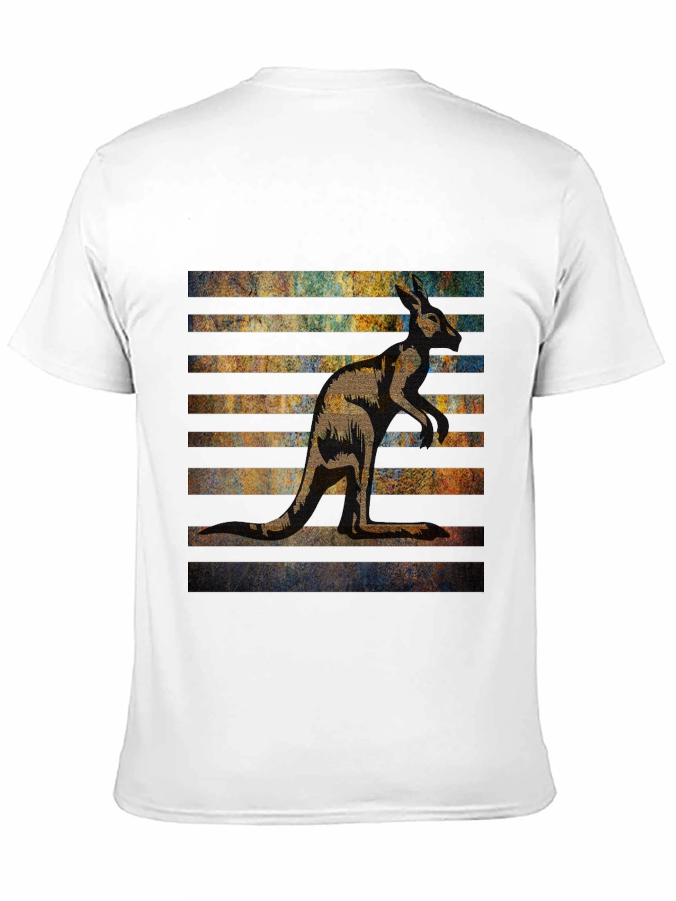 Kangaroo Graphic Tee - Black Cotton Blend Casual Wear