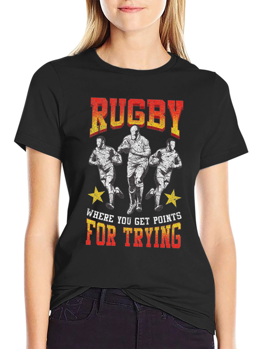 Rugby Graphic T-Shirt - Where You Get Points For Trying