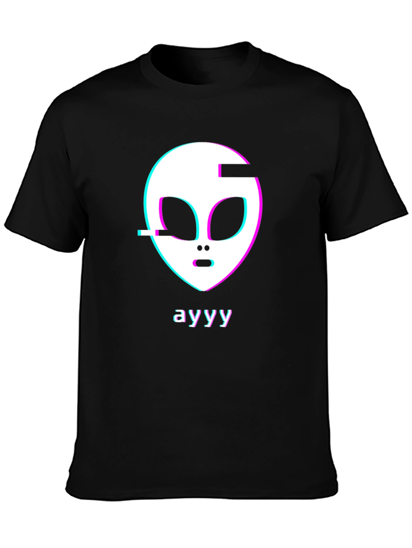 Ayyy Alien Glitch Graphic Tee - Trendy Style