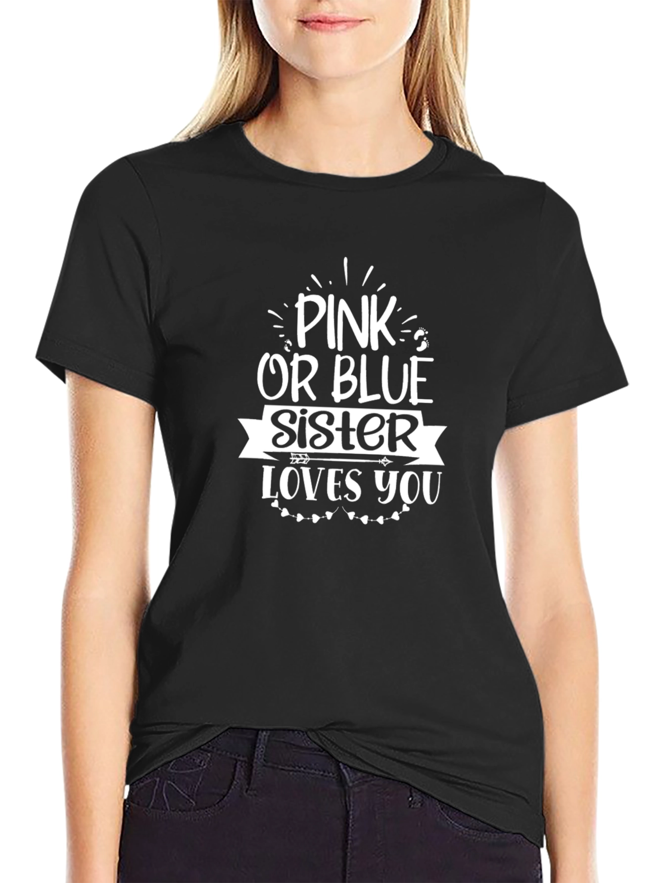 Pink or Blue Sister Loves You T-Shirt