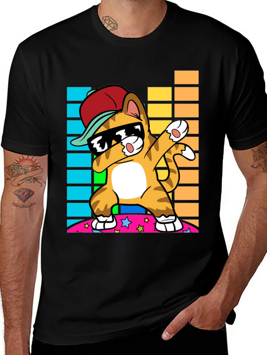 Cool Cat Dabbing Graphic T-Shirt