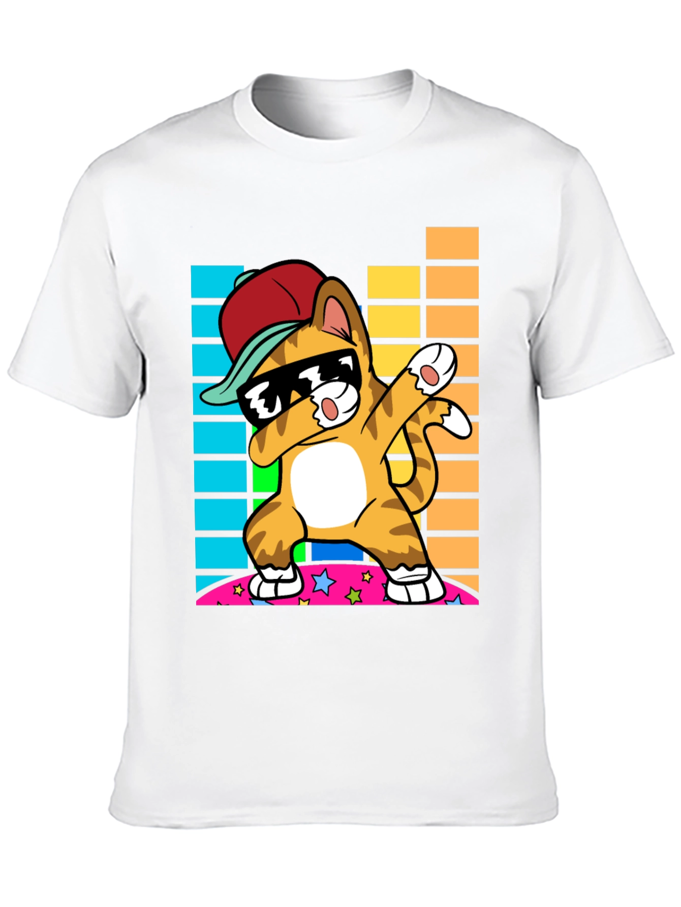 Cool Cat Dabbing Graphic T-Shirt
