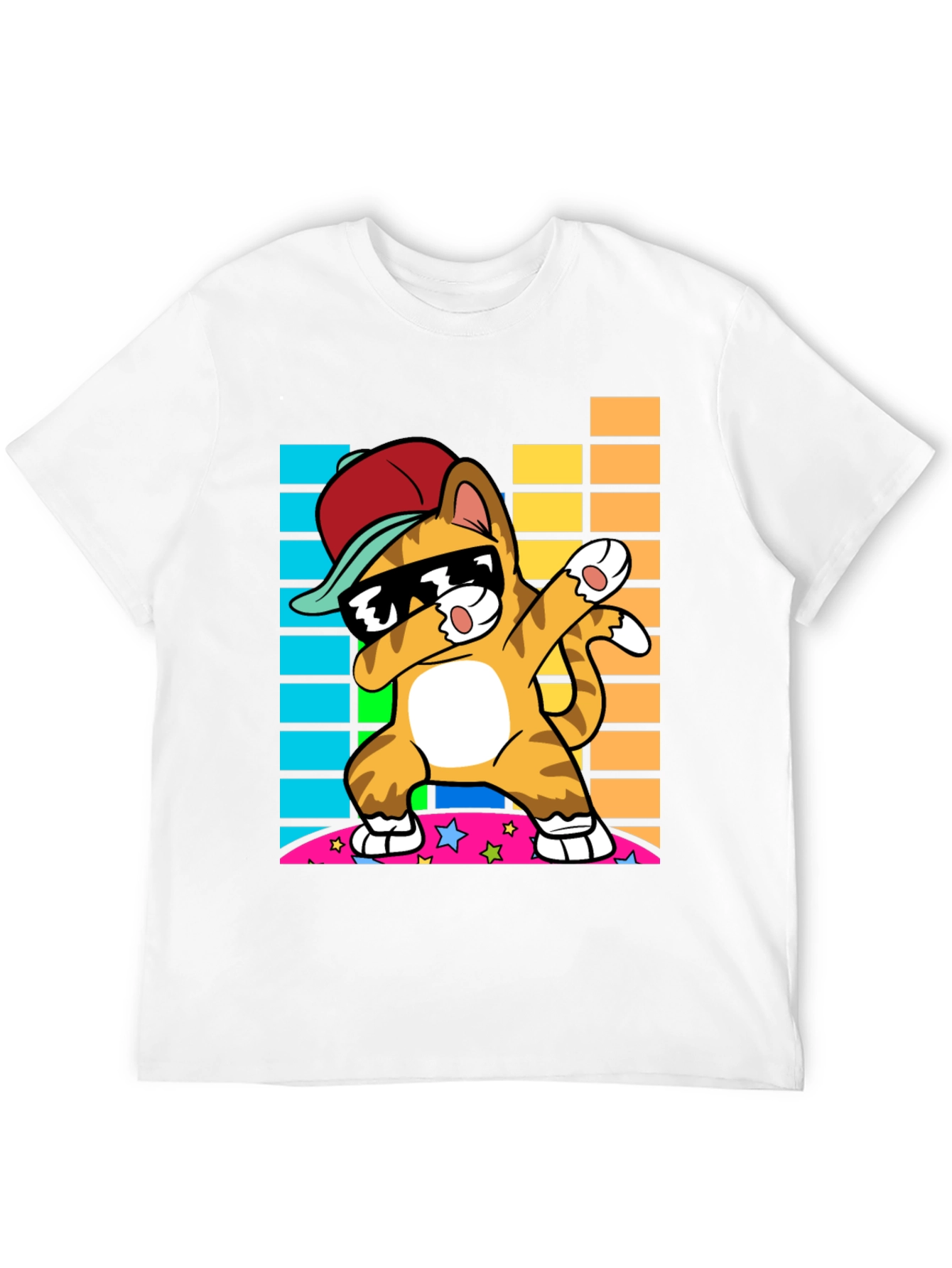 Cool Cat Dabbing Graphic T-Shirt