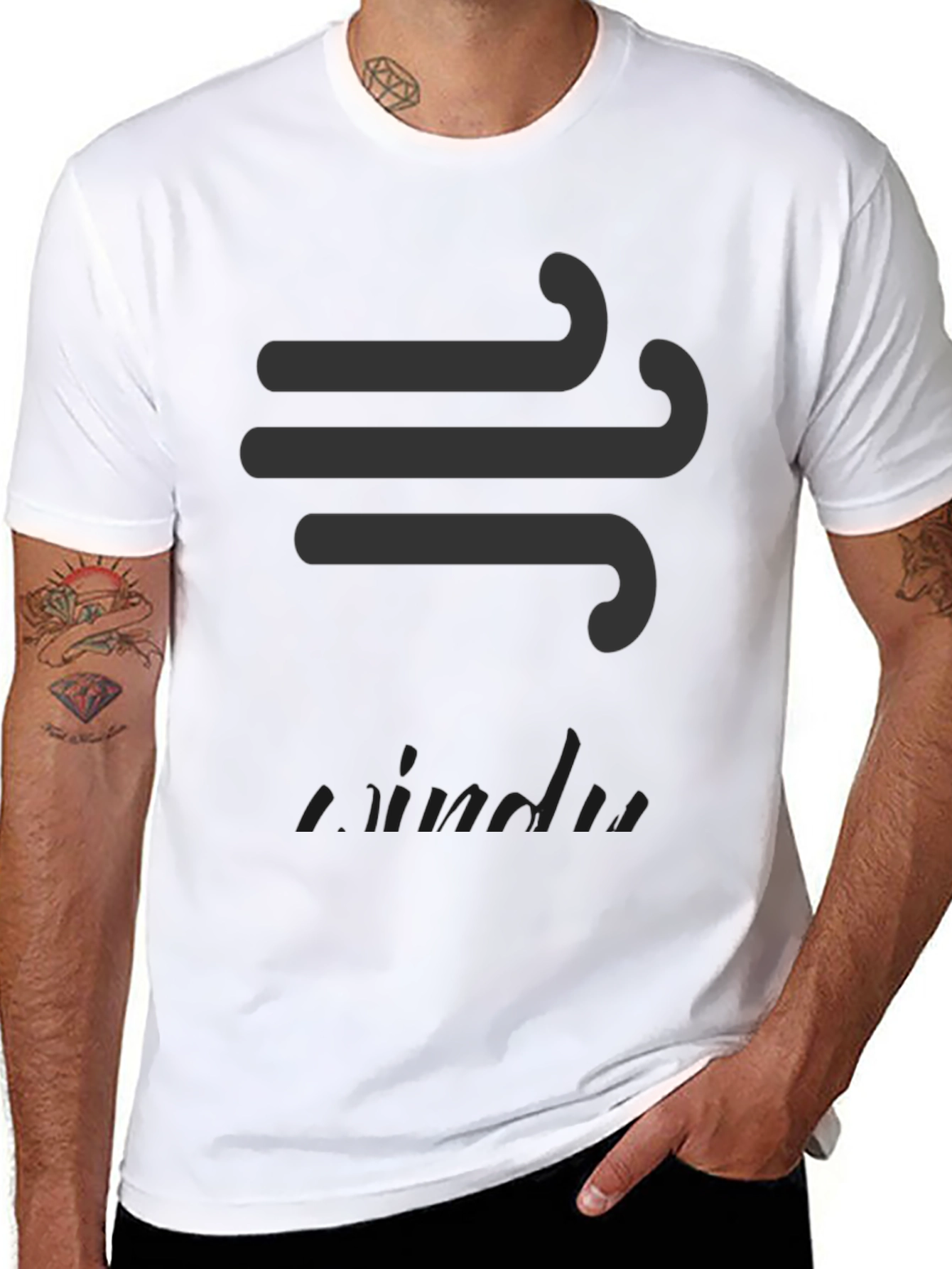Windy Graphic Black T-Shirt