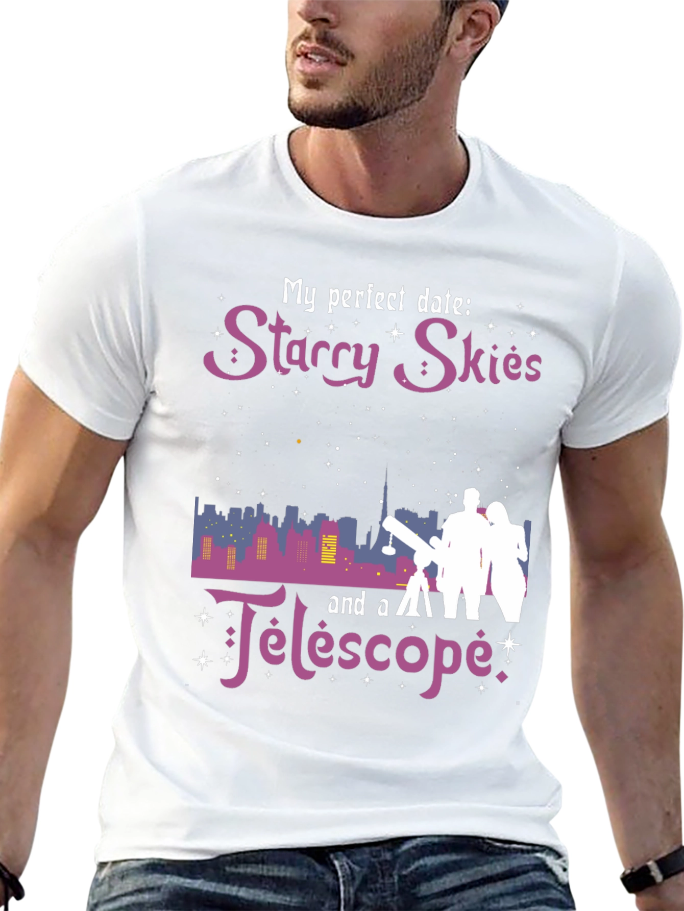 Starry Skies Telescope Graphic Tee