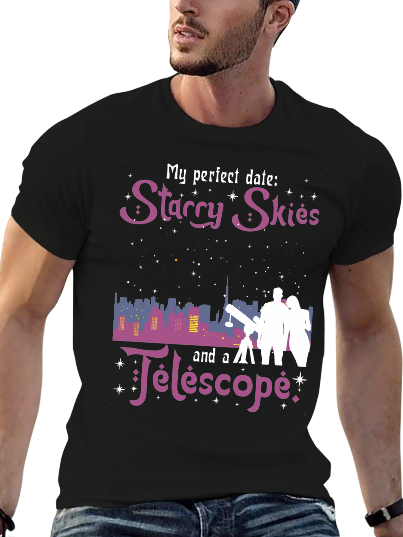 Starry Skies Telescope Graphic Tee