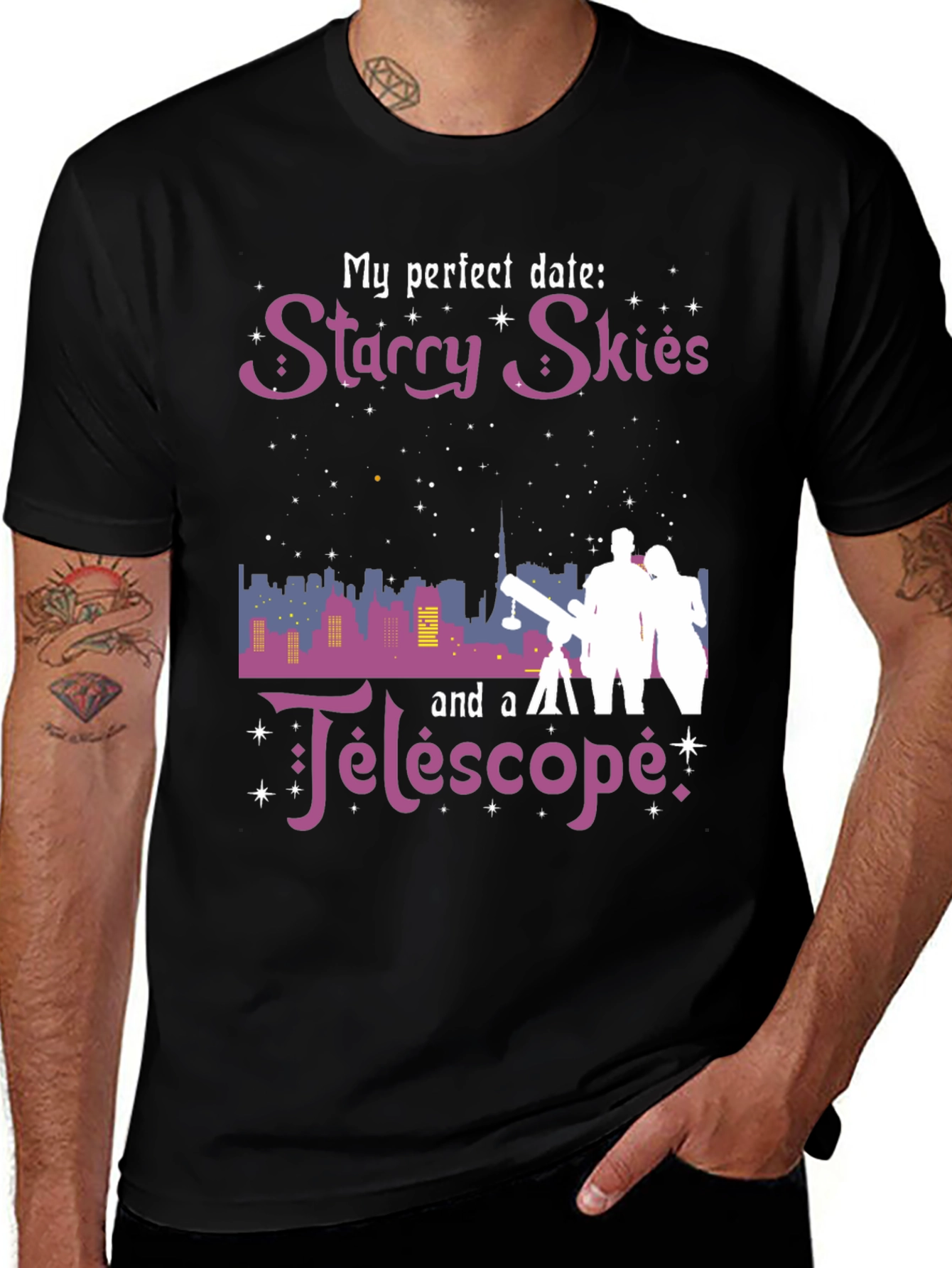 Starry Skies Telescope Graphic Tee