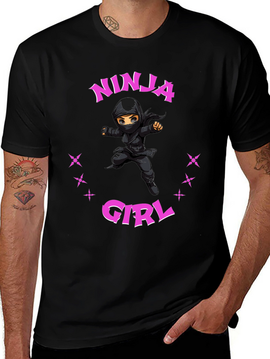 Ninja Girl Graphic Tee - Unisex Black T-Shirt