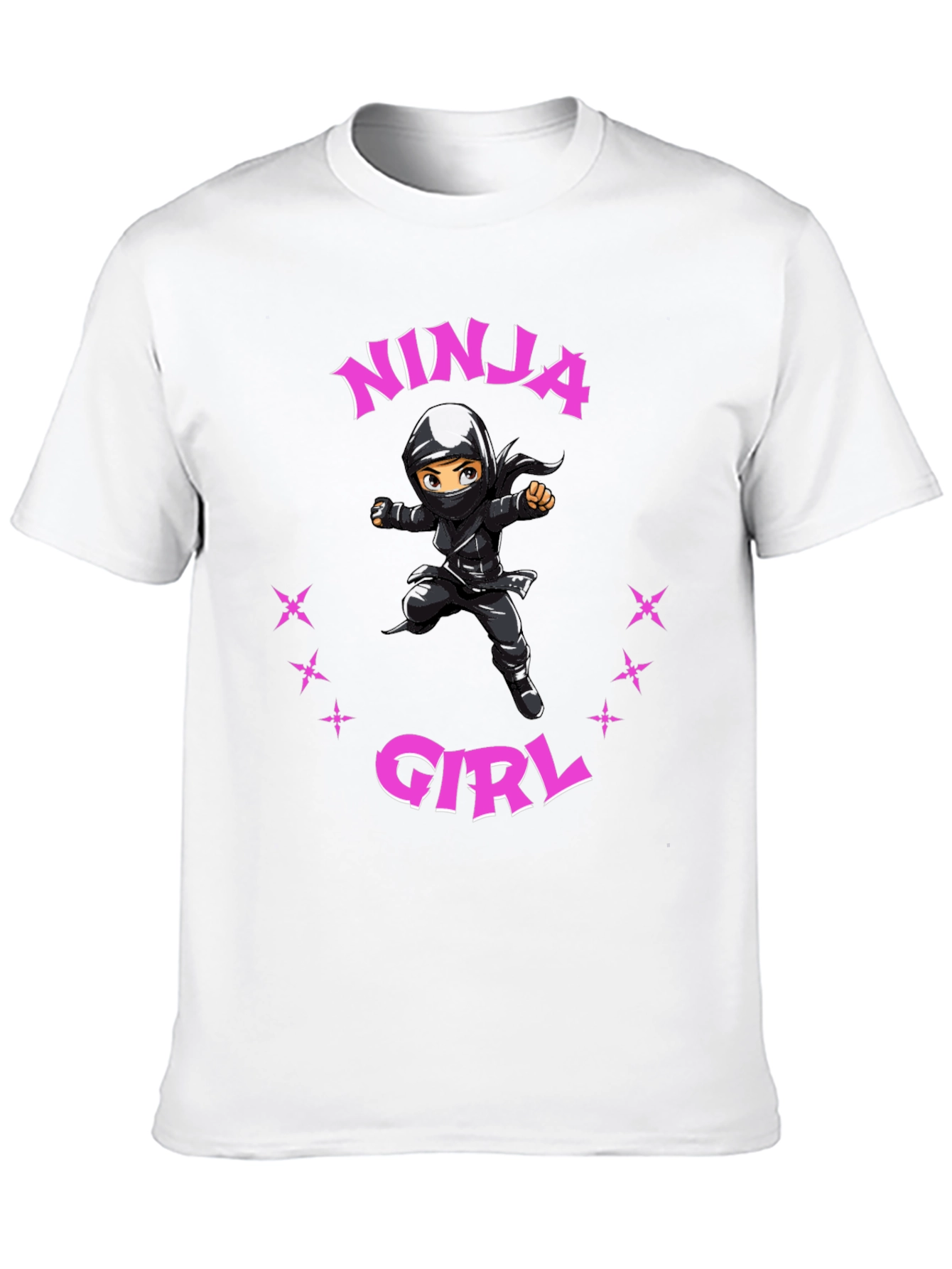 Ninja Girl Graphic Tee - Unisex Black T-Shirt