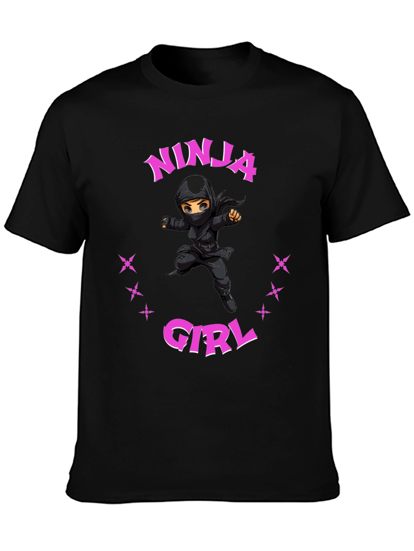 Ninja Girl Graphic Tee - Unisex Black T-Shirt