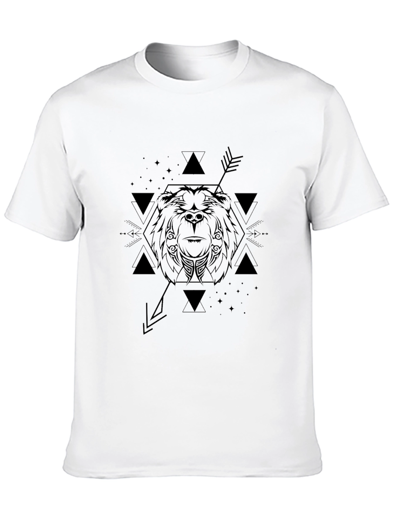 Geometric Bear Graphic T-Shirt