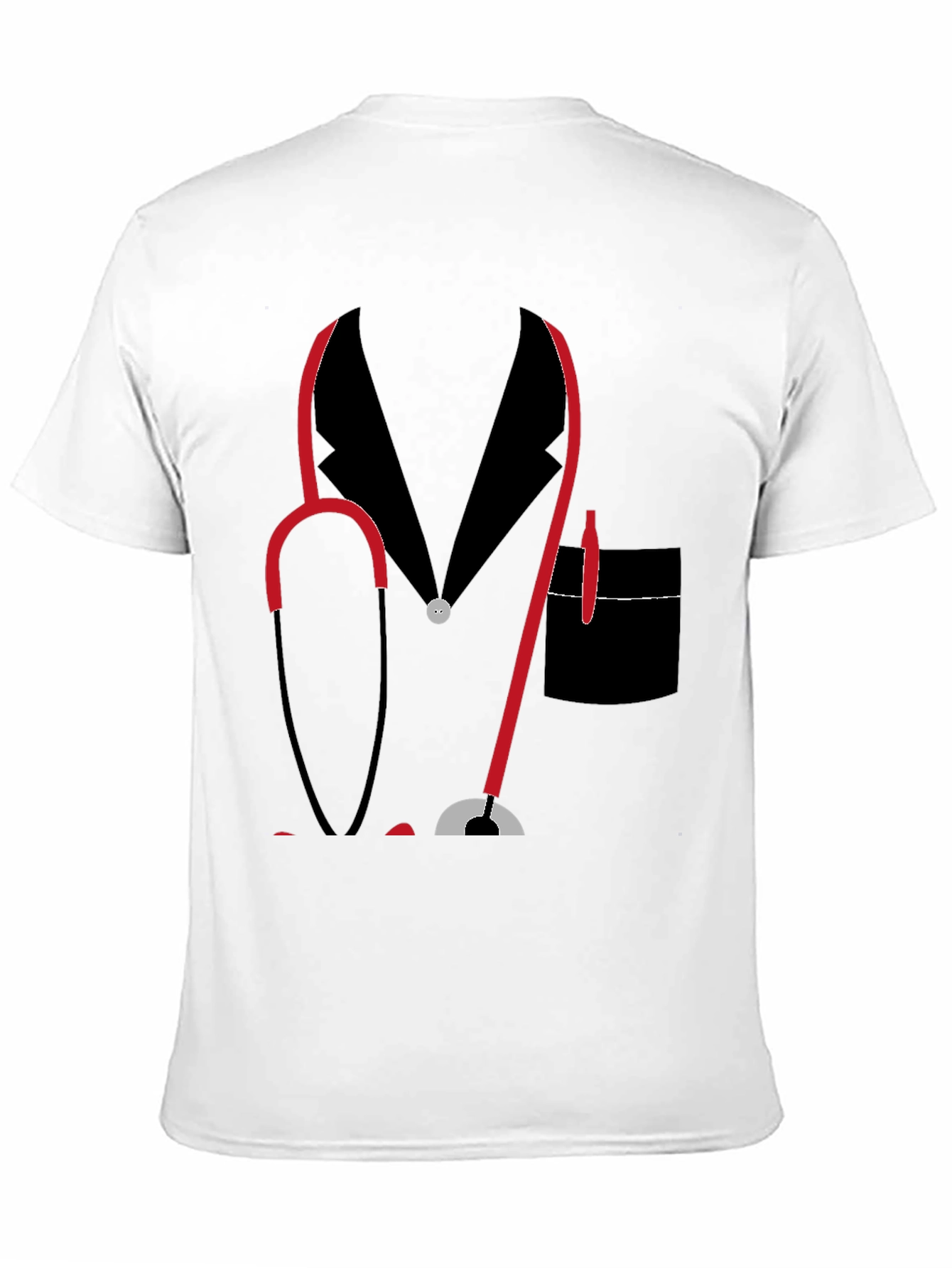 Doctor Stethoscope Graphic Print Black T-Shirt