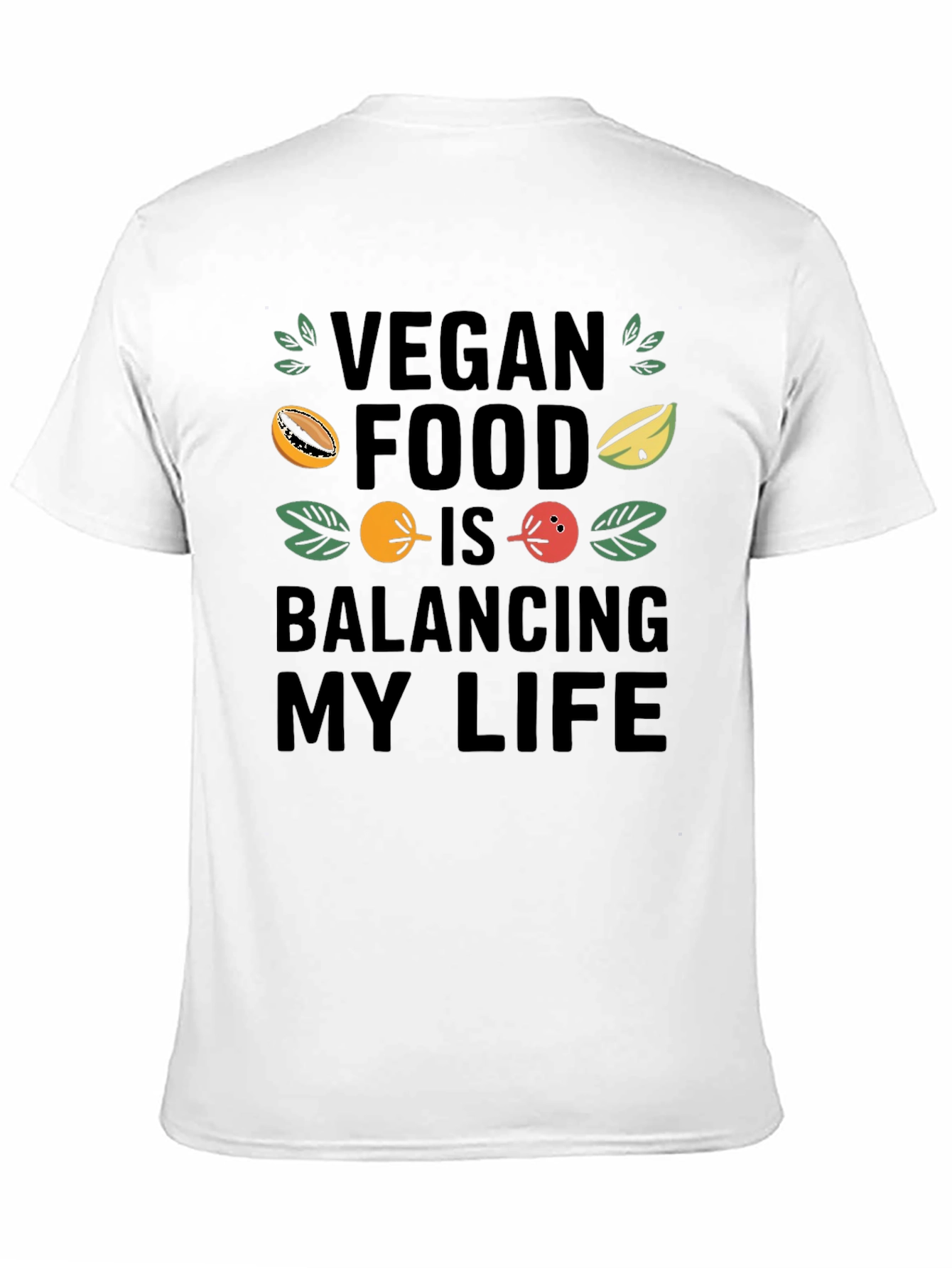 Vegan Food Balancing Life Black Graphic Tee
