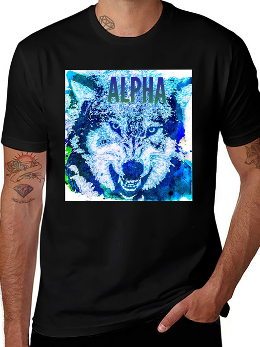Alpha Wolf Graphic T-Shirt Bold Animal Print Tee