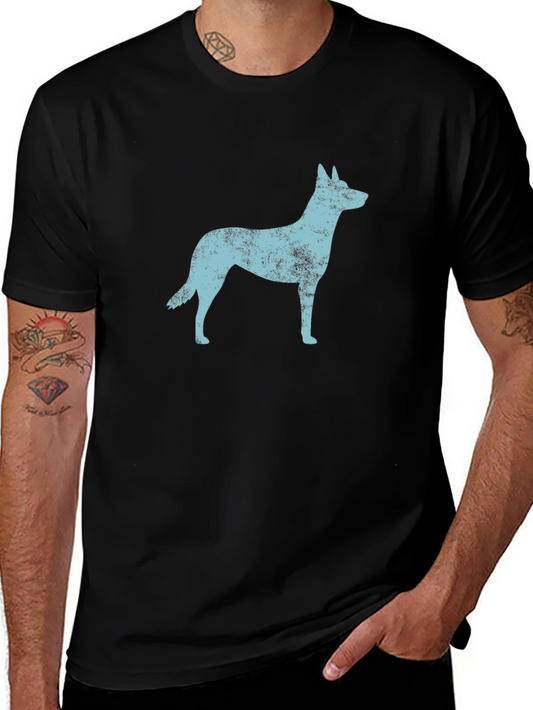 Dog Graphic Tee - Vintage Style Black Shirt