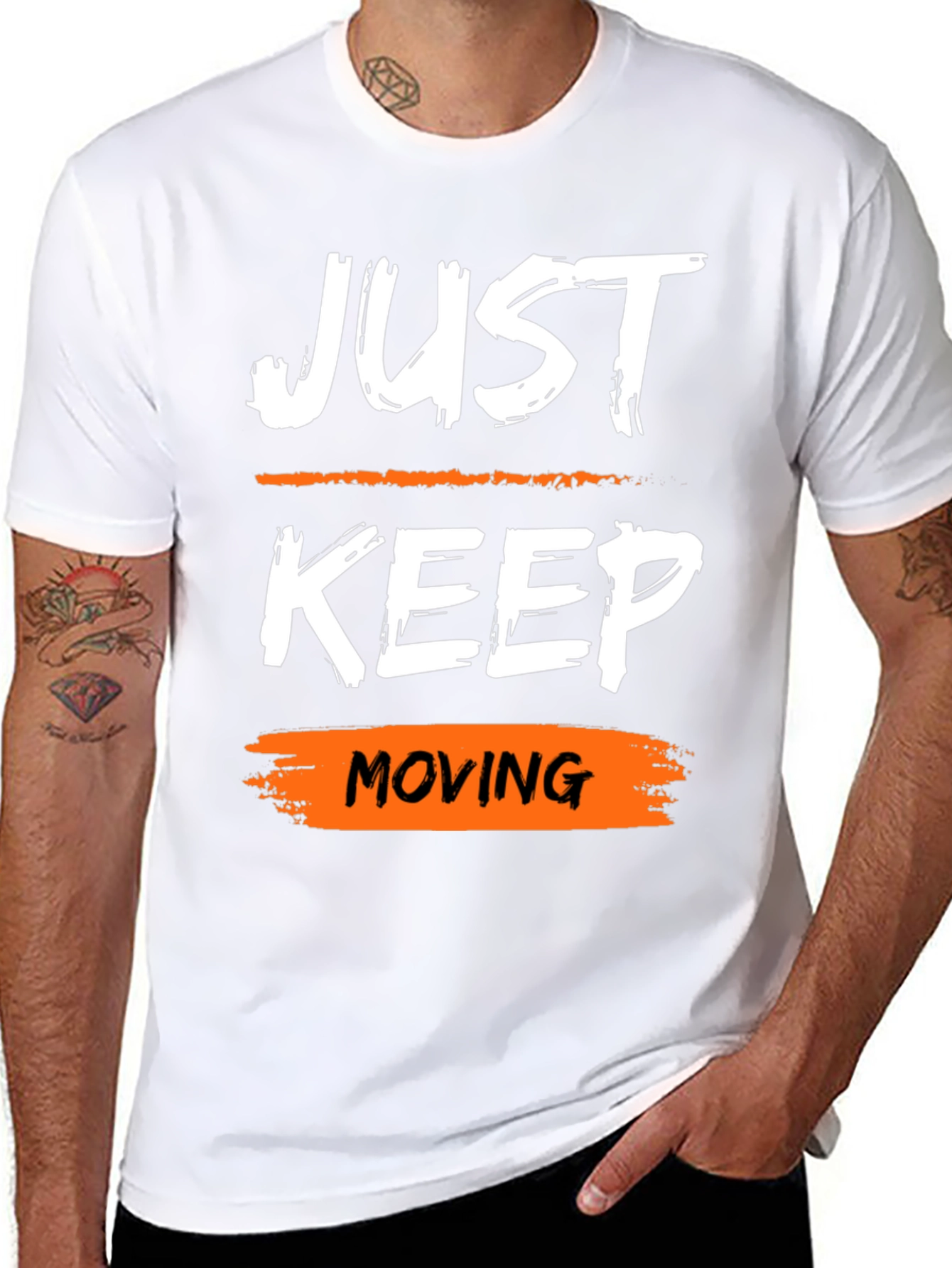 Just Keep Moving Motivational Graphic Tee