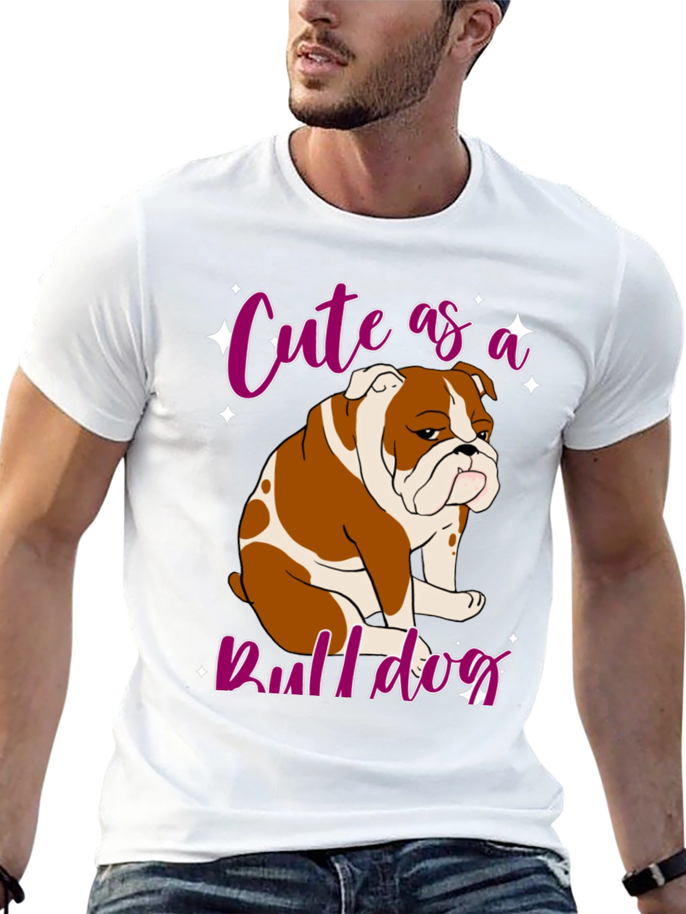 Cute Bulldog Graphic T-Shirt