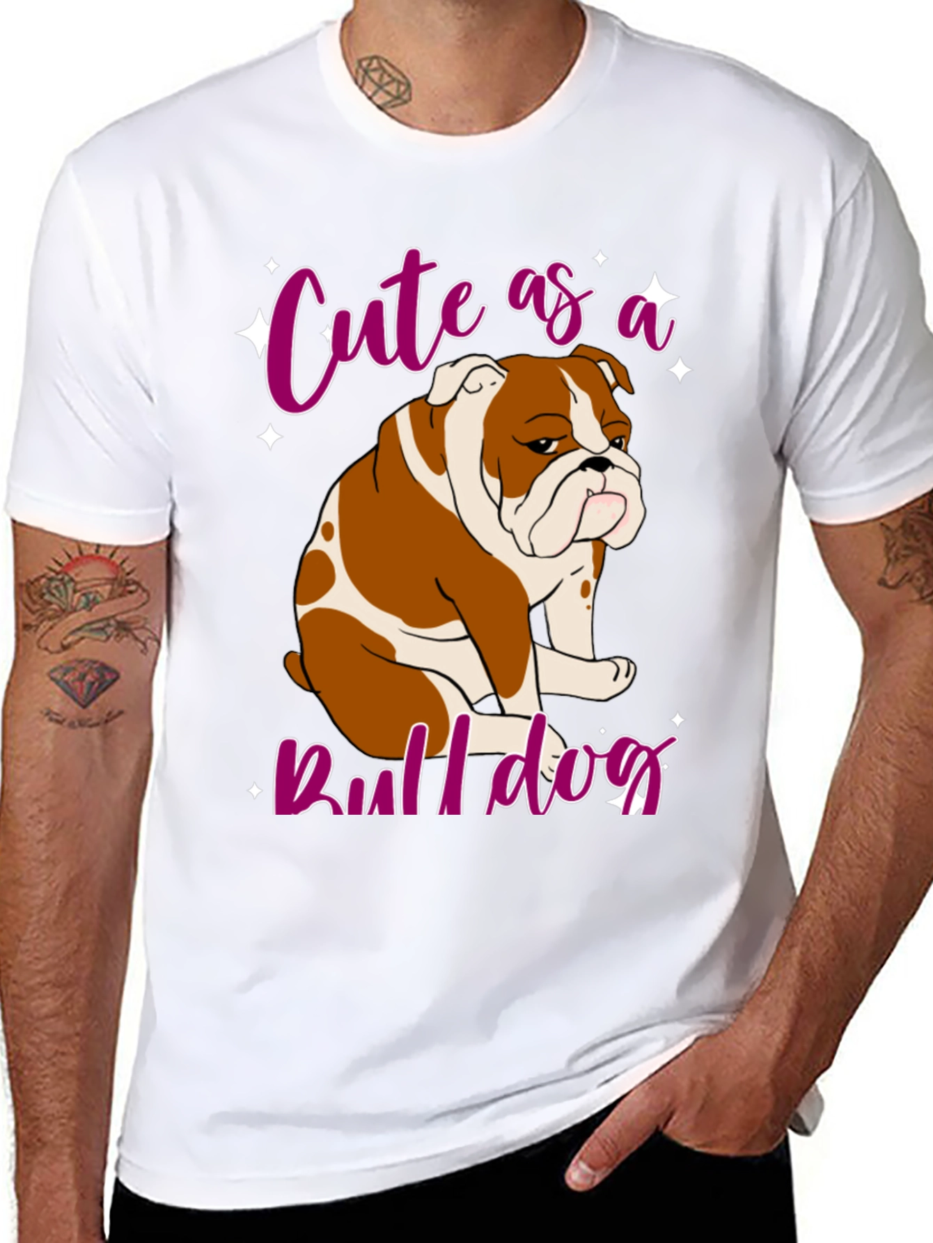 Cute Bulldog Graphic T-Shirt
