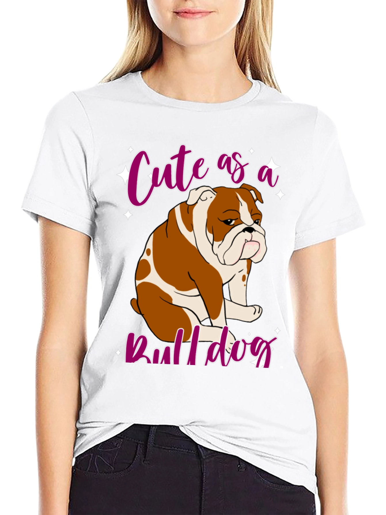 Cute Bulldog Graphic T-Shirt