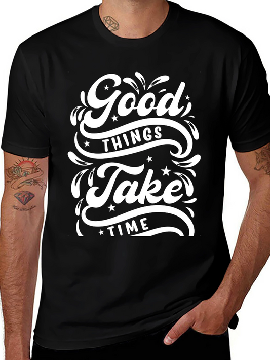 Good Things Take Time Graphic Tee - Black